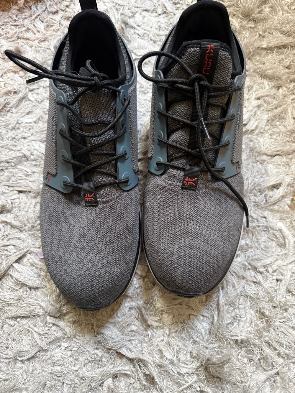 Kuru Atom Mens Size 12 Gray Black Athletic Walking Waterproof Shoes Sneakers